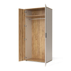 Armadio 2 ante in cashmere e listelli verticali rovere evoque 90x55x195 Frezo08