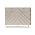 Credenza 2 ante design geometrico colore cashmere e top rovere Mirage01