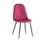 Lot de 4 chaises rembourrées Bretta avec dossier capitonné velours rouge