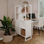 Credenza a giorno 83,5x165h cm bifacciale con ripiani colore bianco - Sumatra20A