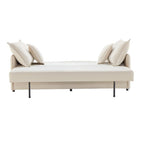 Divano letto con contenitore tessuto colore panna 217x95H cm - Gioia