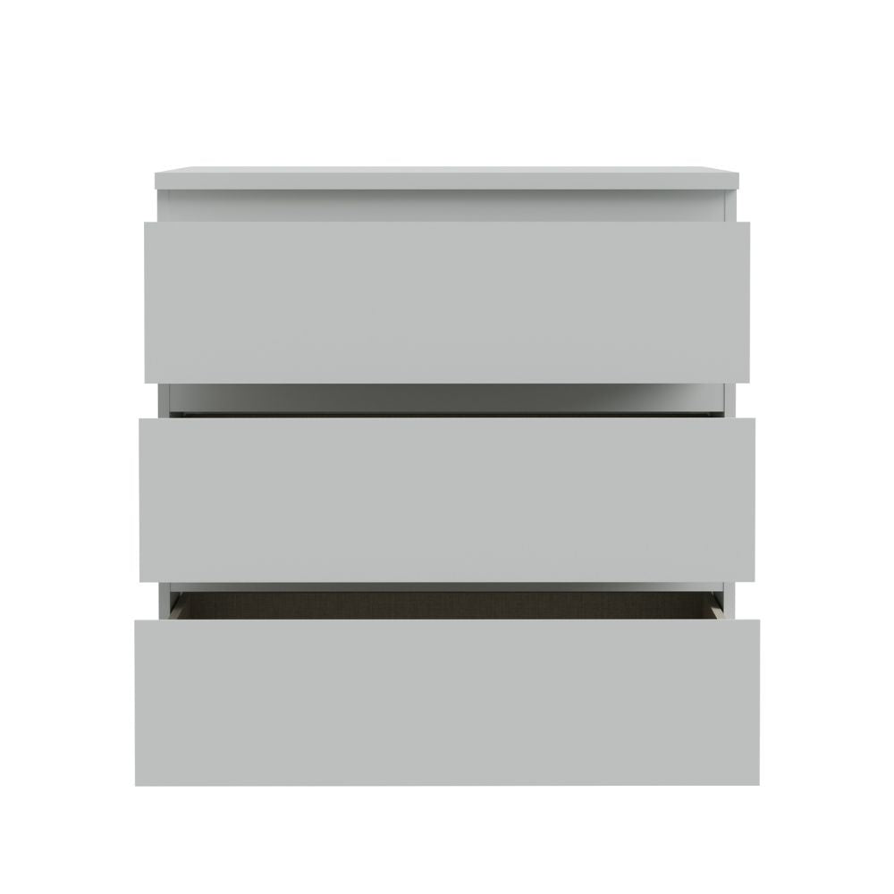 Cassettiera 3 cassetti colore grigio ghiaccio 77.2x42.2x80H Morgan