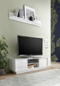 Mobile porta TV 2 ante e vano a giorno bianco lucido 139 cm - Ice