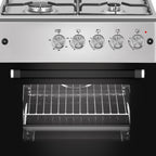 Cuisinière à gaz 50x80h cm en acier inoxydable avec four classe A - Flora 60