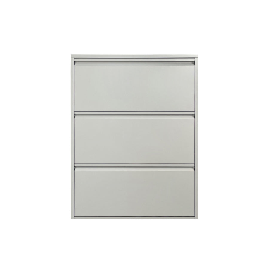 Scarpiera in metallo 3 ante colore grigio 80x14x103.2 cm Slim Emy