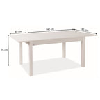 Ausziehbarer Tisch, Esche weiß, 140x85 cm – Florenz
