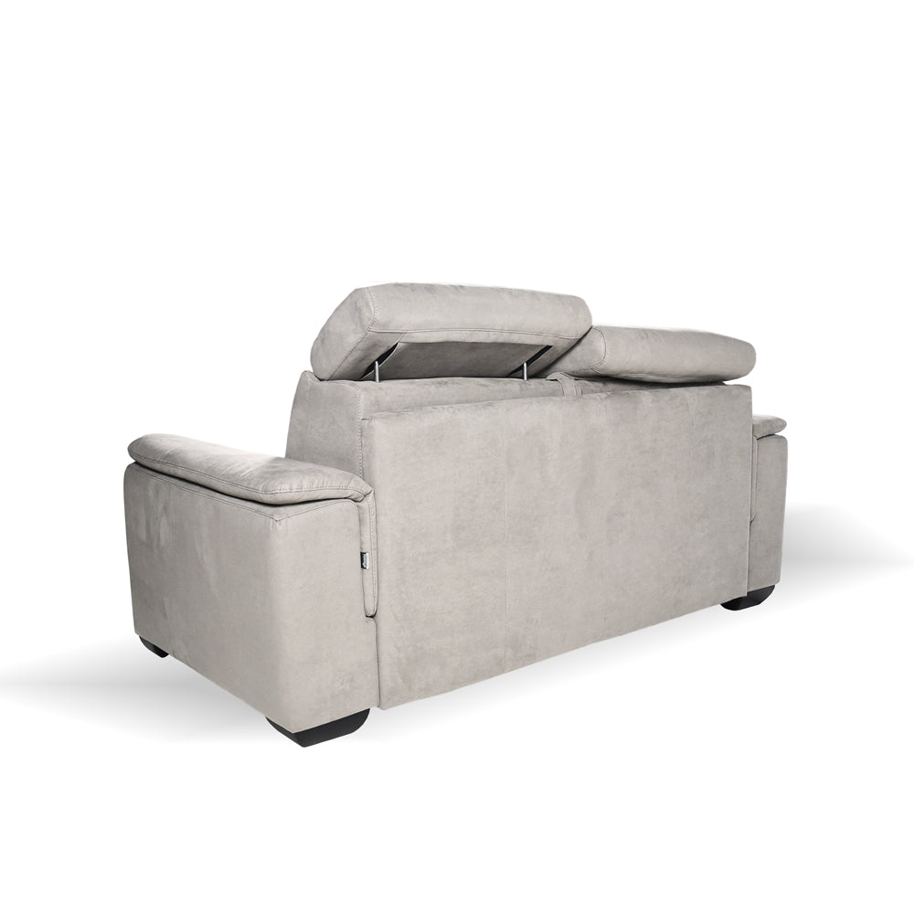 Divano letto 2 posti in tessuto grigio chiaro Mercurio 194x83x97H