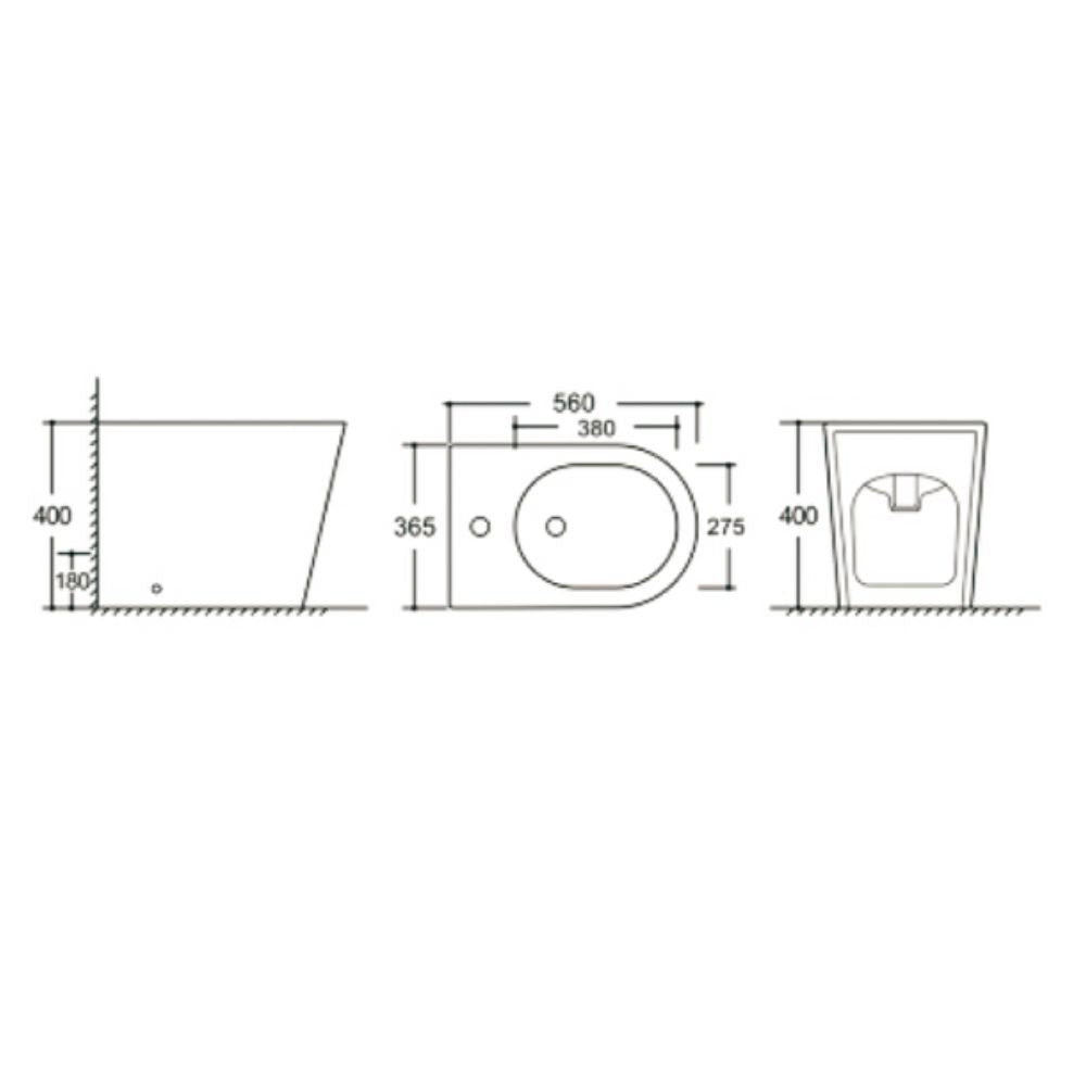 Bidet a pavimento nero opaco YJ-1380FMB