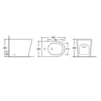Bidet a pavimento nero opaco YJ-1380FMB