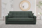 Schlafsofa 3-Sitzer mit Stauraum olivgrüner Stoff 225 cm - Malpensa