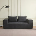 Divano sottovuoto 3 posti in tessuto grigio scuro con imbottitura in schiuma 200x100x76H Kelly