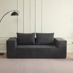 Divano sottovuoto 3 posti in tessuto grigio scuro con imbottitura in schiuma 200x100x76H Kelly