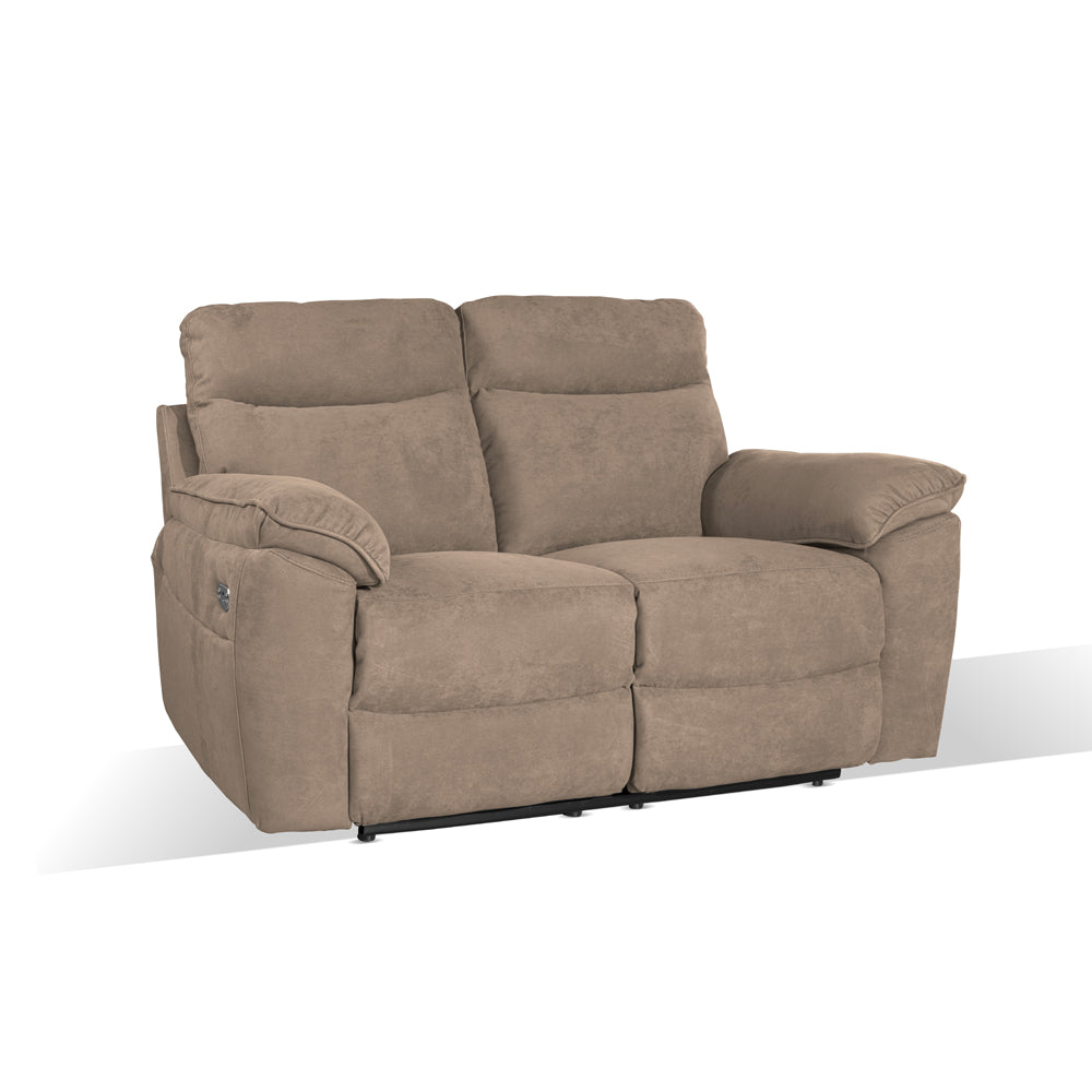 2-Sitzer-Sofa mit elektrischer Relaxfunktion, Stoffbezug Cappuccino 160x102H cm - Yuston