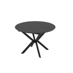 Tavolo rotondo allungabile nero ardesia con gambe nere in metallo 110x110x76H Diano