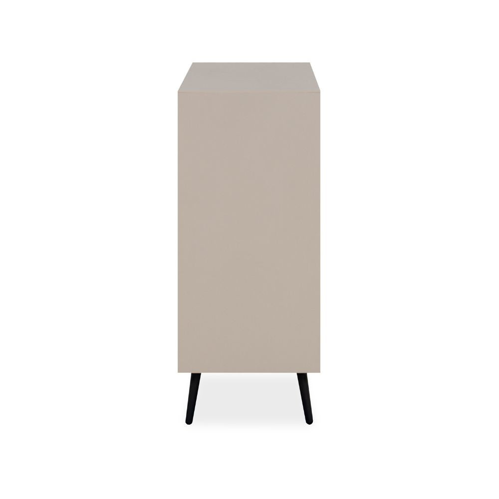 Madia con 2 ante e 3 cassetti colore sabbia e particolari neri 135x90H cm - Borgo