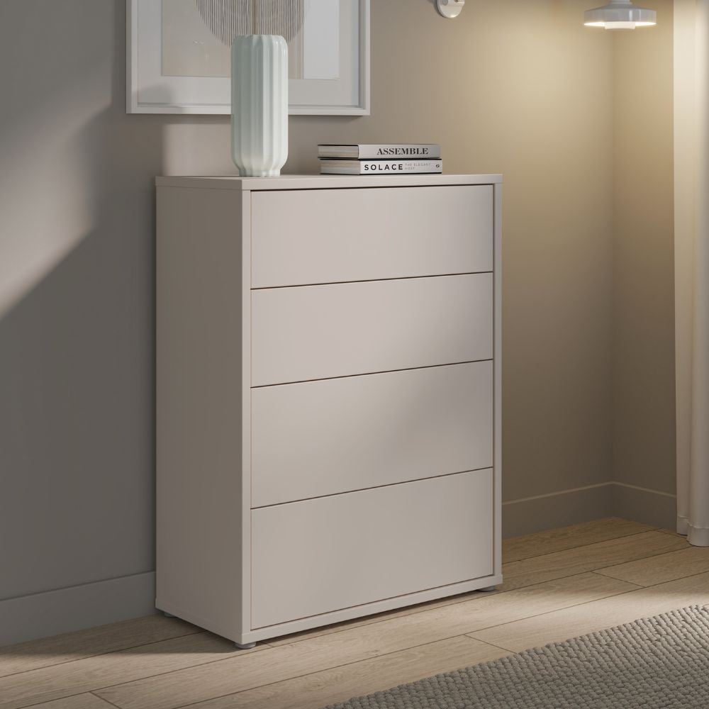 Kommode 4 Schubladen Kaschmirfarben 75x35x99 Medea