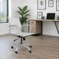Poltrona ufficio con schienale ergonomico e ruote colore bianco H91 Nuvia
