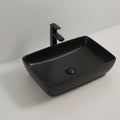 Lavabo da appoggio in ceramica nero opaco senza foro miscelatore 59x40x14.5H 9440B