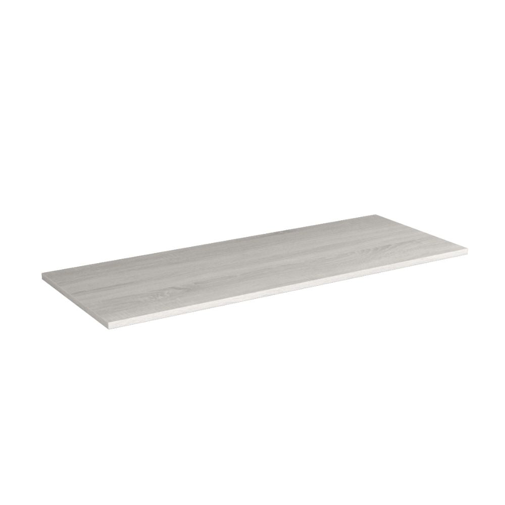 Piano per lavabo bagno rettangolare idrorepellente colore rovere grigio ghiaccio 80x45 cm