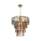 Lampada da soffitto a 4 luci con vetro fumè e colore oro - Falez MDL3829