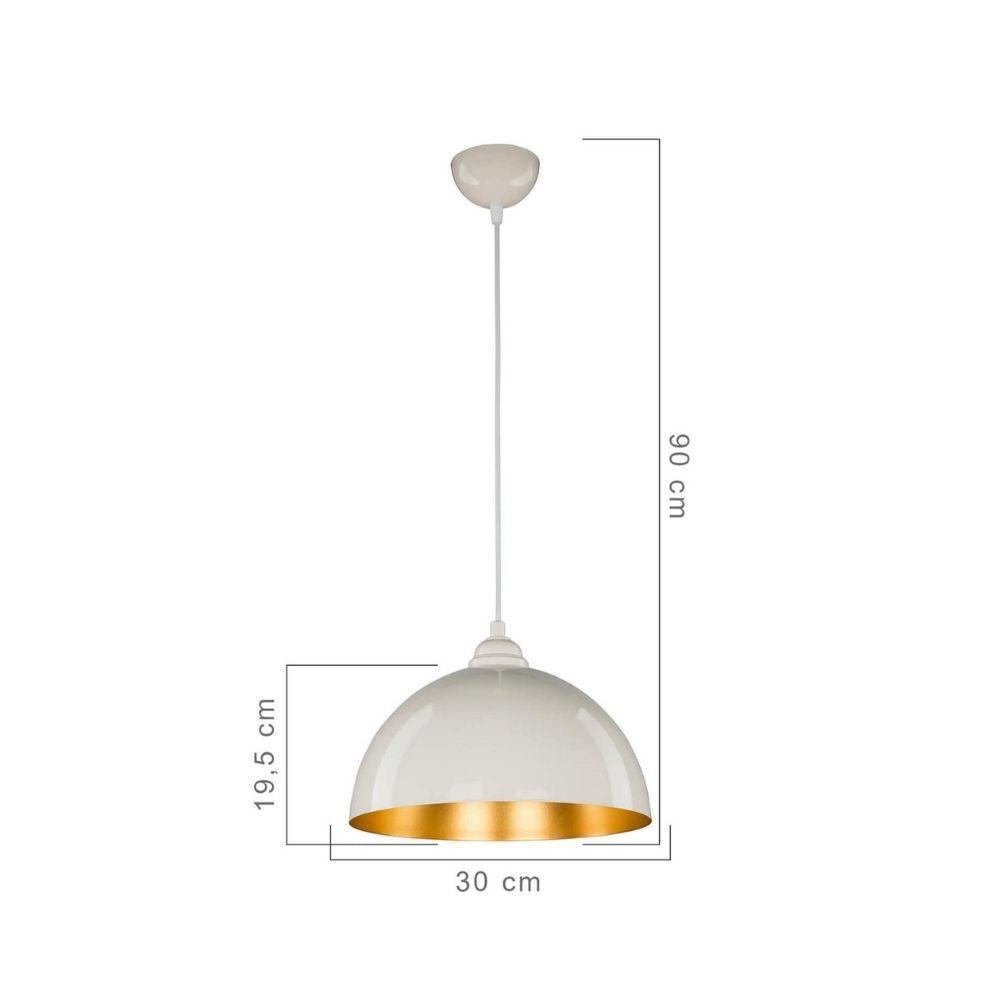 Suspension 60h en métal blanc Topak