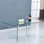 Table en verre transparent trempé 160x75H - Nespolo