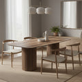Tavolo rettangolare fisso piano noce e basi in legno cannettati 200x100x76H Oslo