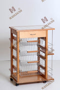 Carrello da cucina con cestini estraibili e porta bottiglie - Vesuvio