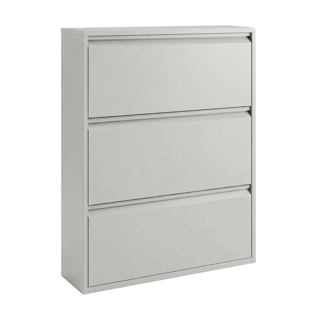 Scarpiera in metallo 3 ante colore grigio 80x14x103.2 cm Slim Emy
