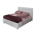Letto francese con contenitore Ascoli 142x210x110H tessuto Enjoy colore grigio