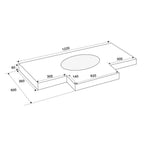 Lavabo da incasso con top in pietra sinterizzata e vasca in ceramica bianco lucido YJ12250