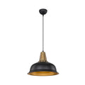 Lampada a sospensione 87h cm in metallo colore nero interno oro Rena
