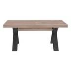 Tavolo allungabile 180 cm con piano Gordon beige e gambe incrociate antracite Milonga480