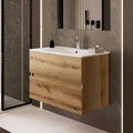 Meuble sous-vasque suspendu 80x44.6x52H couleur chêne de Séville