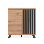 Sideboard mit 2 Türen und Einlegeböden, Farbe Eiche und Anthrazit 80x85H cm - Medan01D