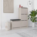 Banc à chaussures 4 portes abattantes coloris cachemire 105x26x118.5H Dude