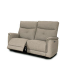 Set divani recliner elettrici 3 posti + 2 posti + poltrona recliner tessuto sabbia Elysio