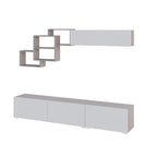 Parete attrezzata colore bianco e tortora 210x35x39H Free