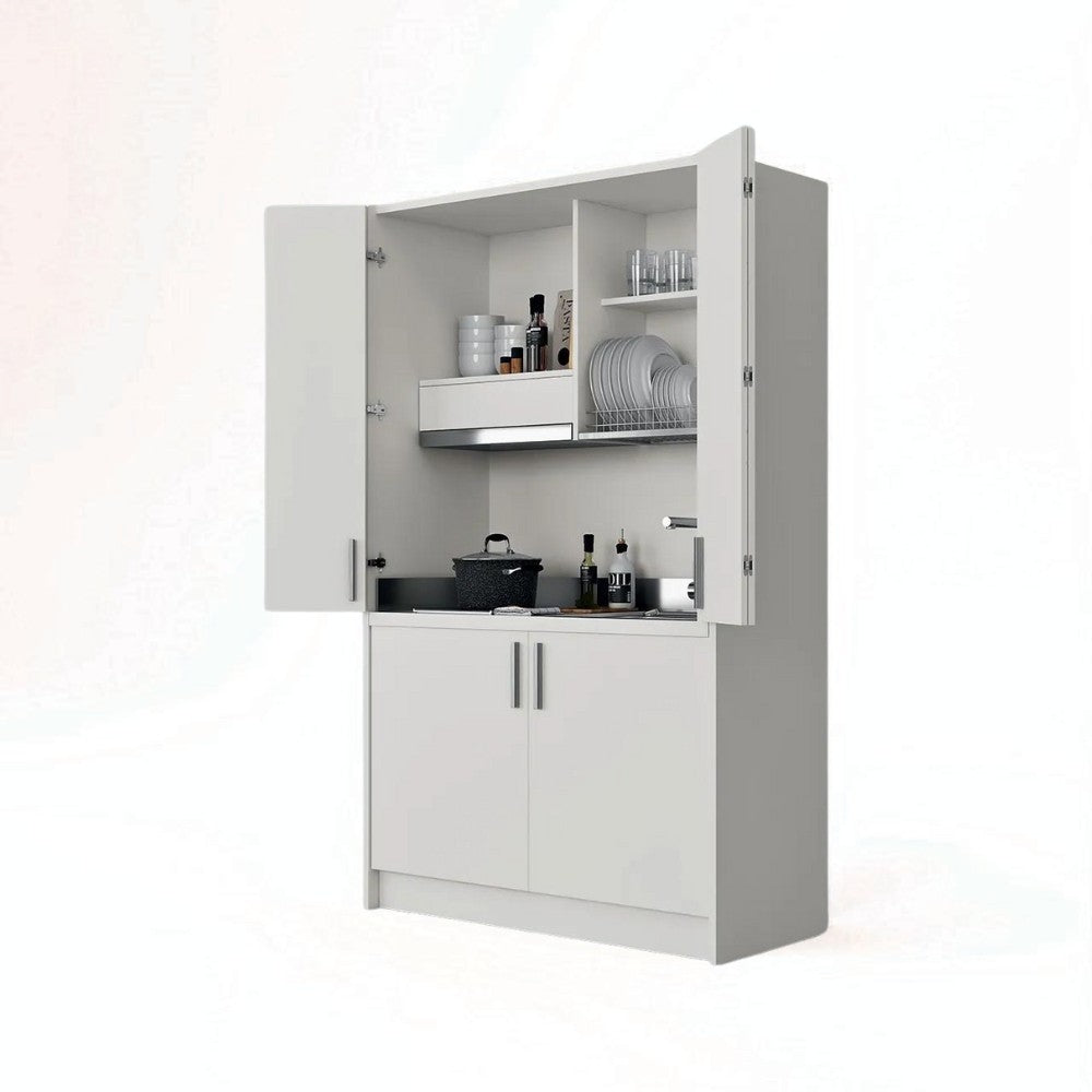 Cucina a scomparsa completa di elettrodomestici bianco 125 cm - Fold