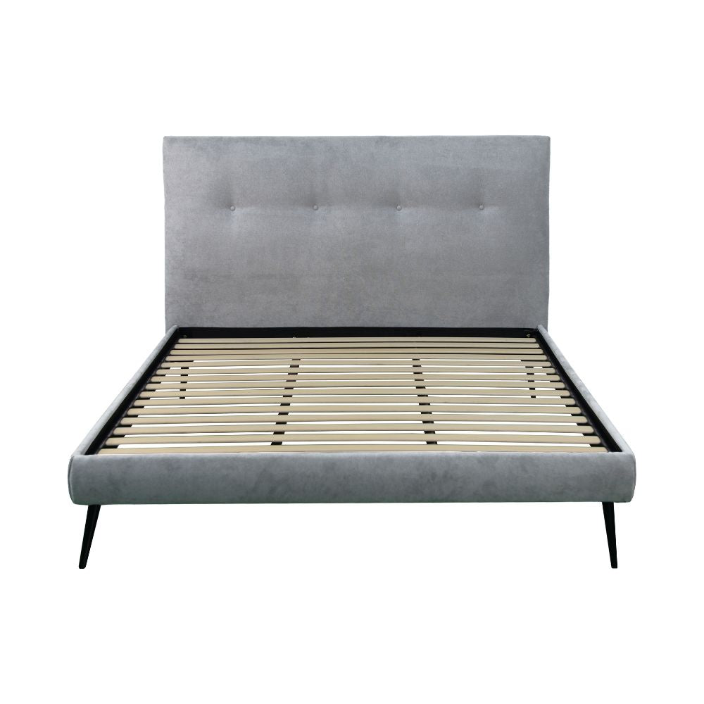 Letto matrimoniale con rete inclusa tessuto colore grigio chiaro - Stiletto