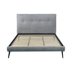 Letto matrimoniale con rete inclusa tessuto colore grigio chiaro - Stiletto