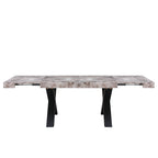 Tavolo allungabile da 160 a 240 cm effetto marmo grigio con gambe nere Cindy Gondar