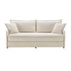 Divano letto con contenitore tessuto colore panna 217x95H cm - Gioia