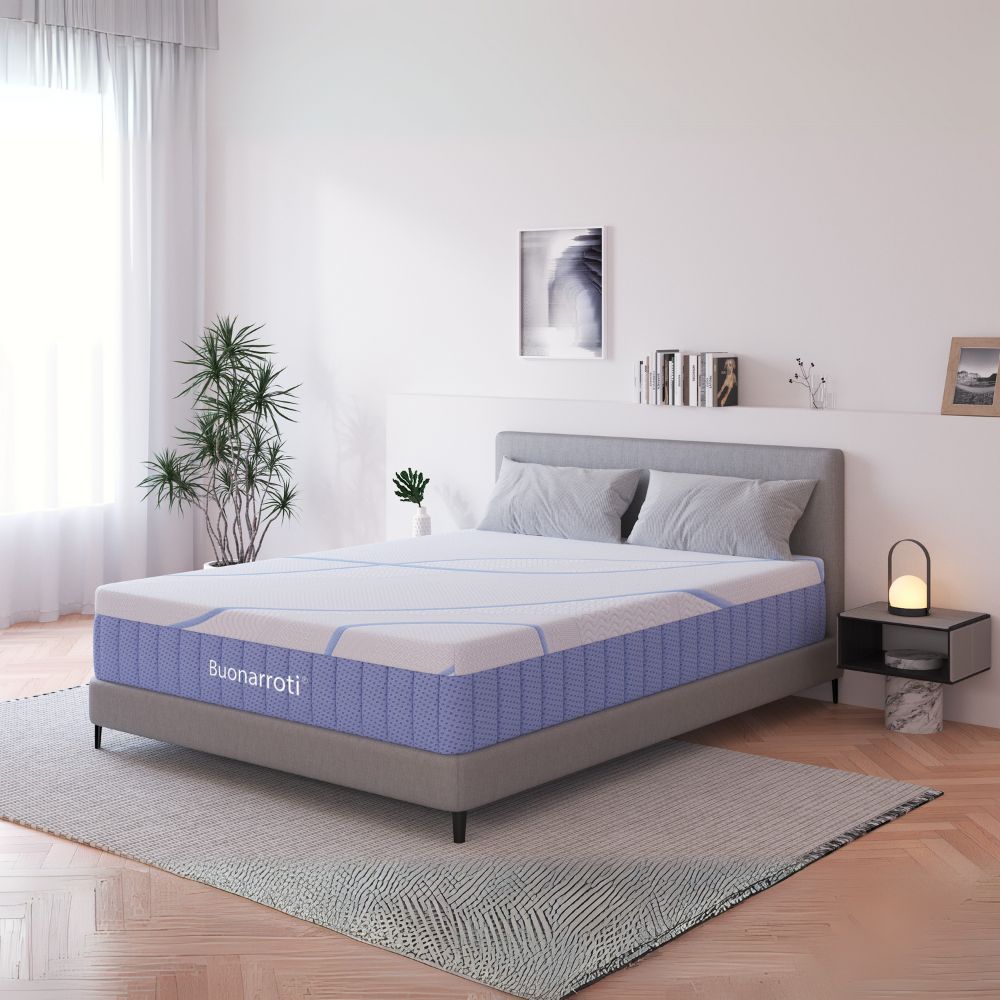 Doppelmatratze 5 Zonen mit Federn und Anti-Rutsch-Bezug 160x190x30H cm - Parem