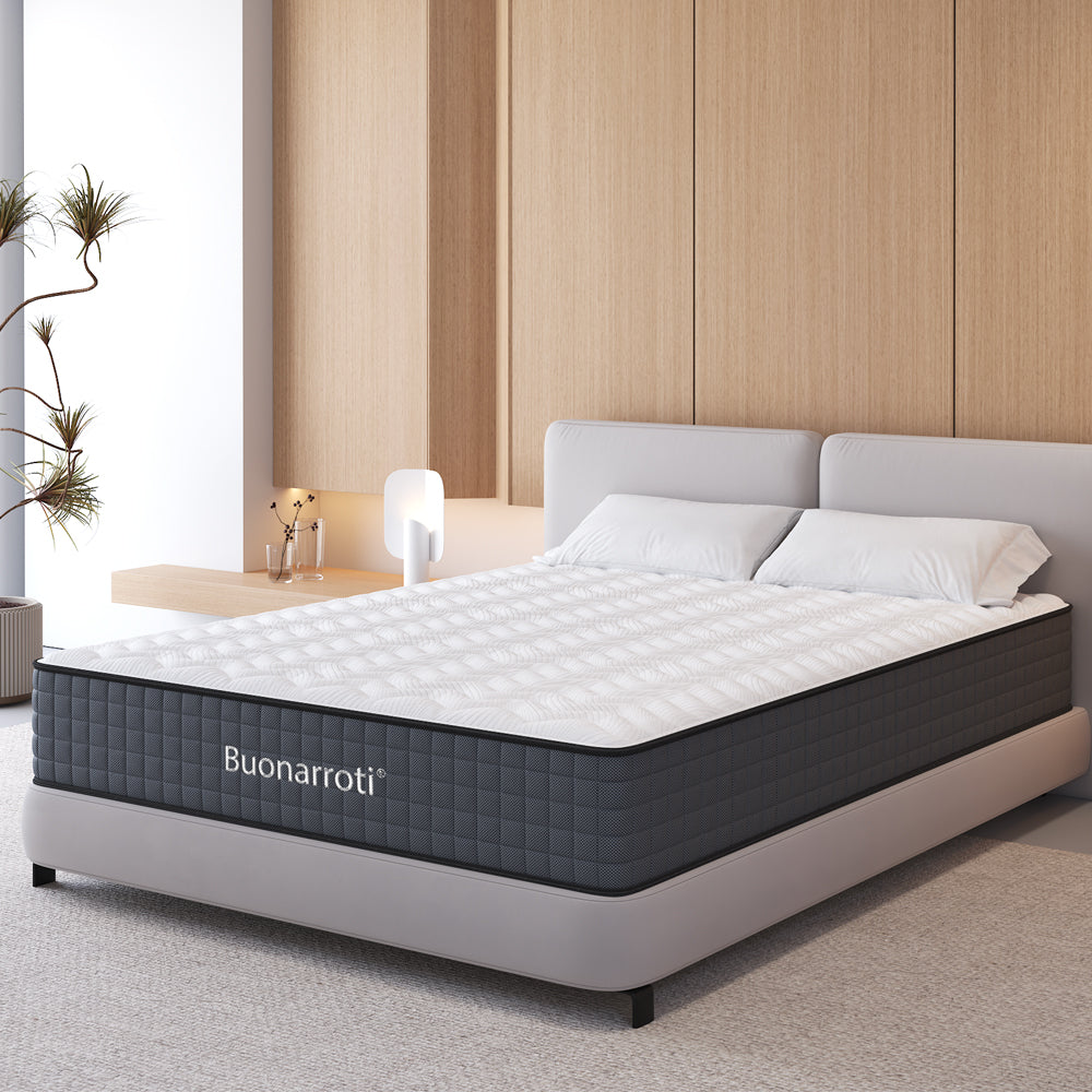 Matelas double 160x190x25H cm avec ressorts ensachés et mousse à mémoire de forme - Balto