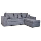 Divano con penisola contenitore reversibile colore grigio cenere - Olymp