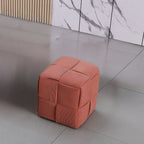 Pouf carré effet tressé couleur brique 39x39H cm - Artur