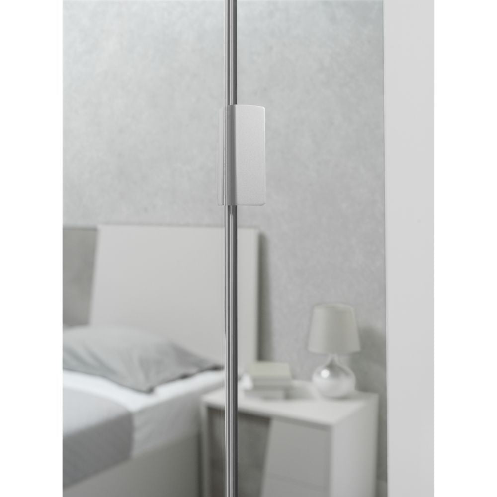 Camera da letto completa con armadio colori grigio ghiaccio e ossido grigio scuro - Fadri