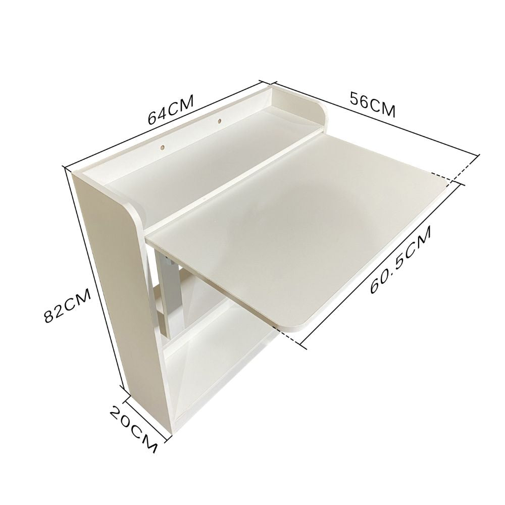 Bureau escamotable pliable peu encombrant couleur chêne 64x65x82H Plana
