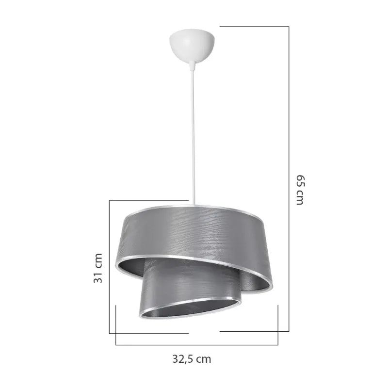 Deckenleuchte mit grauem Lampenschirm in Holzoptik – Lima MDL5132